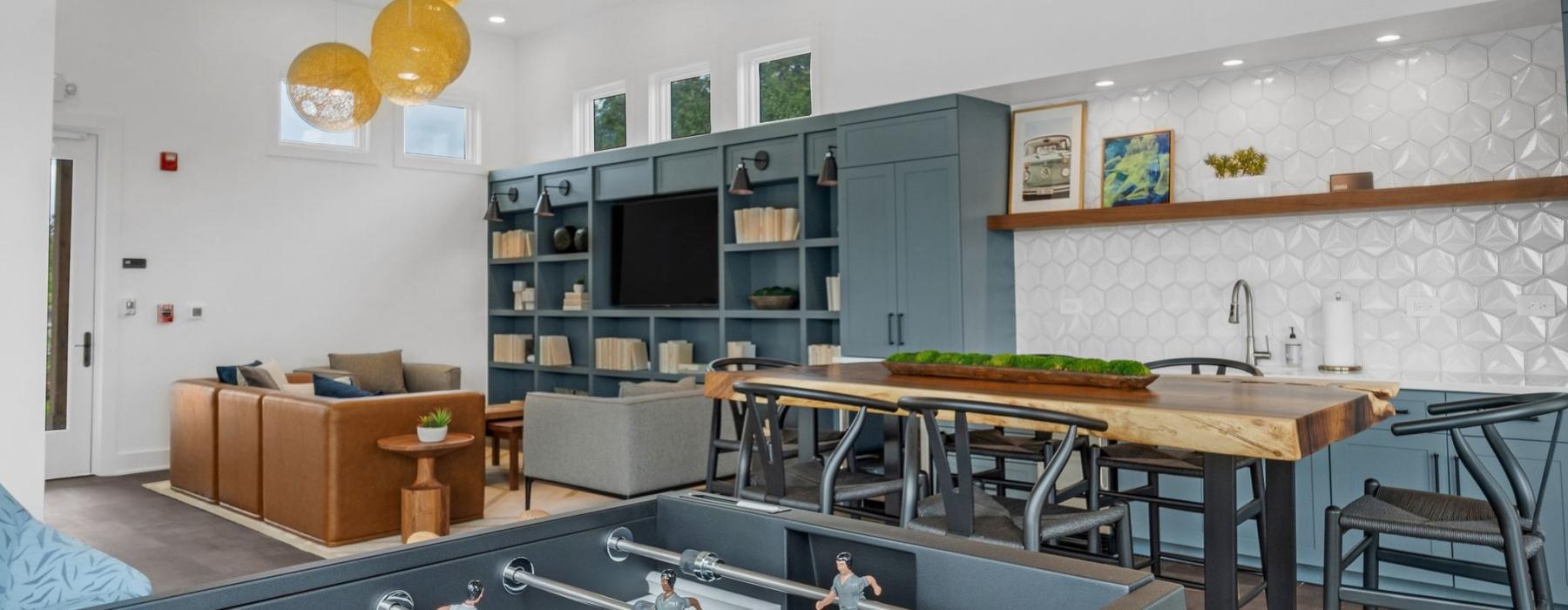 a group of people in a room